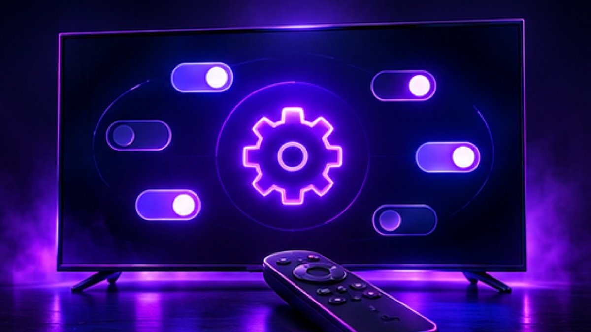Fernseher mit Einstellungen und Schaltern – IPTV Smarters Pro konfigurieren